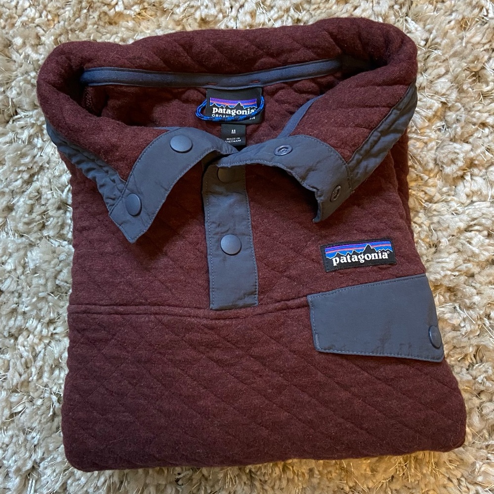 Patagonia quarter snapped pull-over; organic cotton!